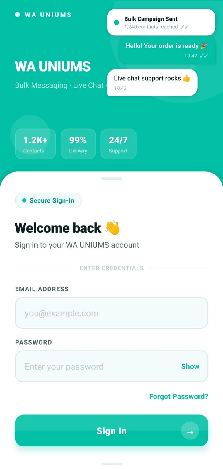 Bulk Message Mobile App